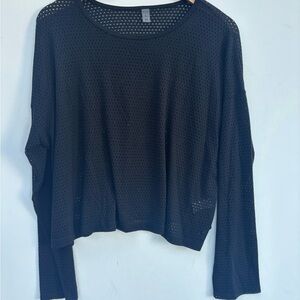 Beyond Yoga Black Mesh Top